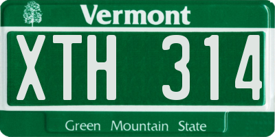 VT license plate XTH314