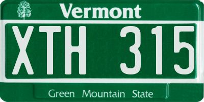 VT license plate XTH315