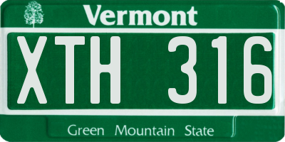 VT license plate XTH316