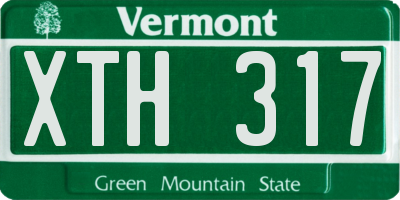 VT license plate XTH317