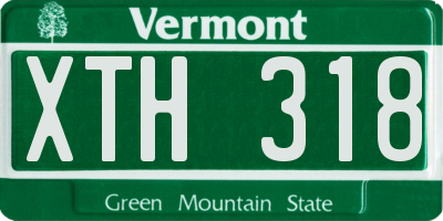 VT license plate XTH318