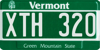 VT license plate XTH320