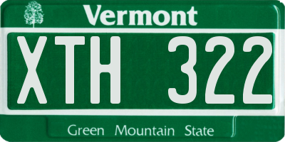 VT license plate XTH322