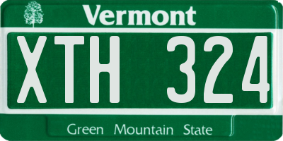 VT license plate XTH324