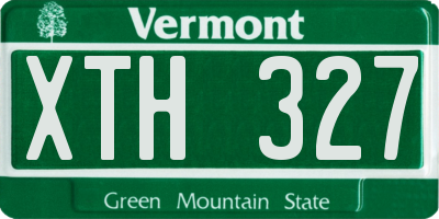 VT license plate XTH327