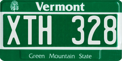 VT license plate XTH328