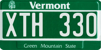 VT license plate XTH330