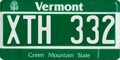VT license plate XTH332