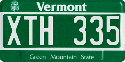 VT license plate XTH335