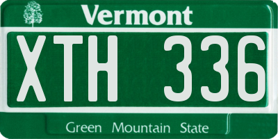 VT license plate XTH336
