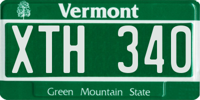 VT license plate XTH340