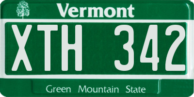 VT license plate XTH342