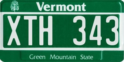 VT license plate XTH343