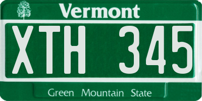 VT license plate XTH345