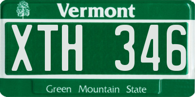 VT license plate XTH346