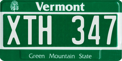 VT license plate XTH347
