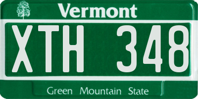VT license plate XTH348