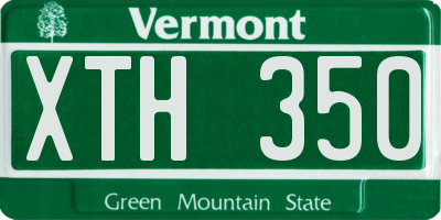 VT license plate XTH350