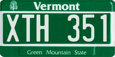 VT license plate XTH351