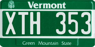 VT license plate XTH353