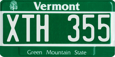 VT license plate XTH355
