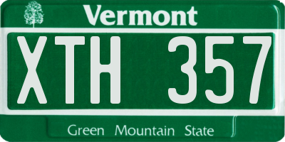 VT license plate XTH357