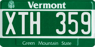 VT license plate XTH359