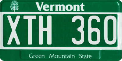 VT license plate XTH360