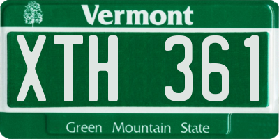 VT license plate XTH361