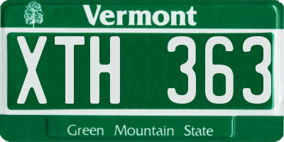 VT license plate XTH363