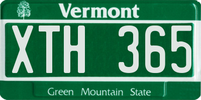 VT license plate XTH365