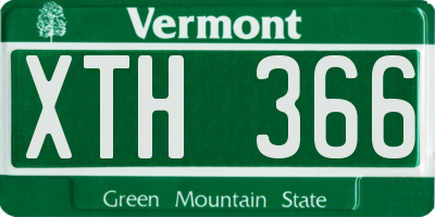 VT license plate XTH366