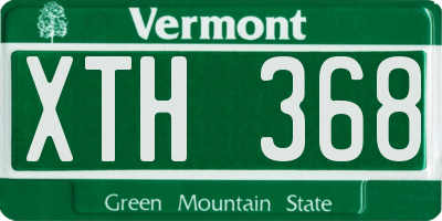 VT license plate XTH368