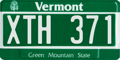 VT license plate XTH371