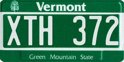 VT license plate XTH372