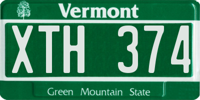 VT license plate XTH374