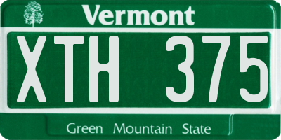 VT license plate XTH375