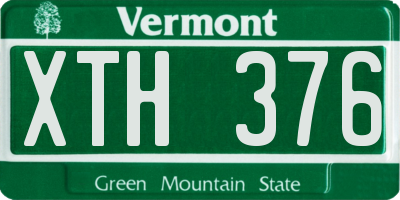 VT license plate XTH376