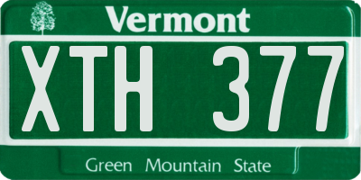 VT license plate XTH377