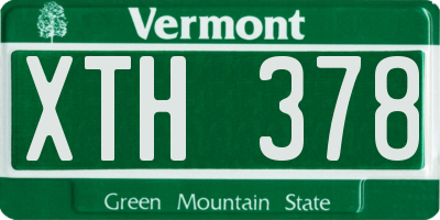 VT license plate XTH378