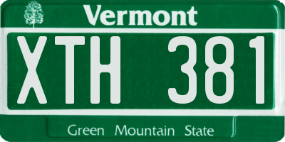VT license plate XTH381