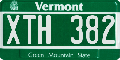 VT license plate XTH382