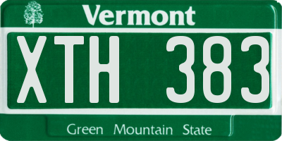 VT license plate XTH383