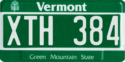 VT license plate XTH384