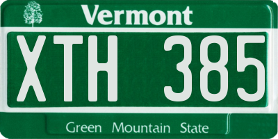 VT license plate XTH385
