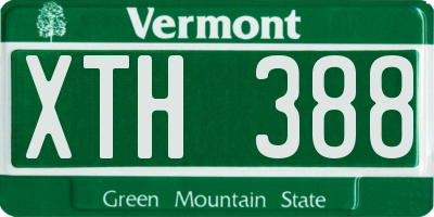 VT license plate XTH388