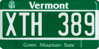 VT license plate XTH389