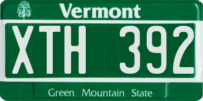 VT license plate XTH392