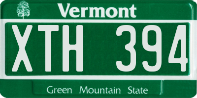 VT license plate XTH394