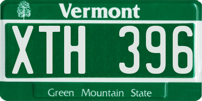 VT license plate XTH396